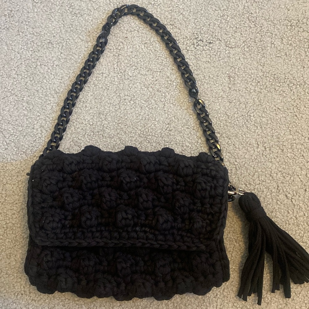 Black Crochet Bag